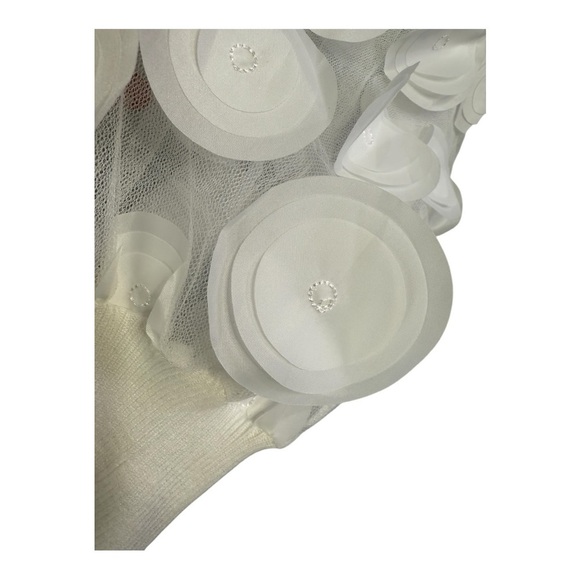 Sioni White Full Embellished Sleeves Sweater Exaggerated Sleeves XL Maximalist - Picture 14 of 16